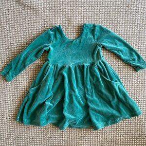 Hanna Andersson Teal Velvet Kids Dress